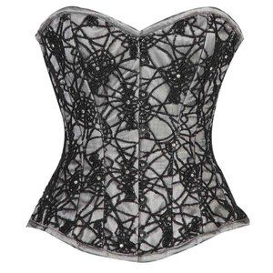 Goth Spiderweb Overbust Corset